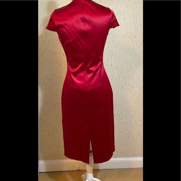 Maria Bianca Nero satin sheath pencil dress. - Picture 6 of 9